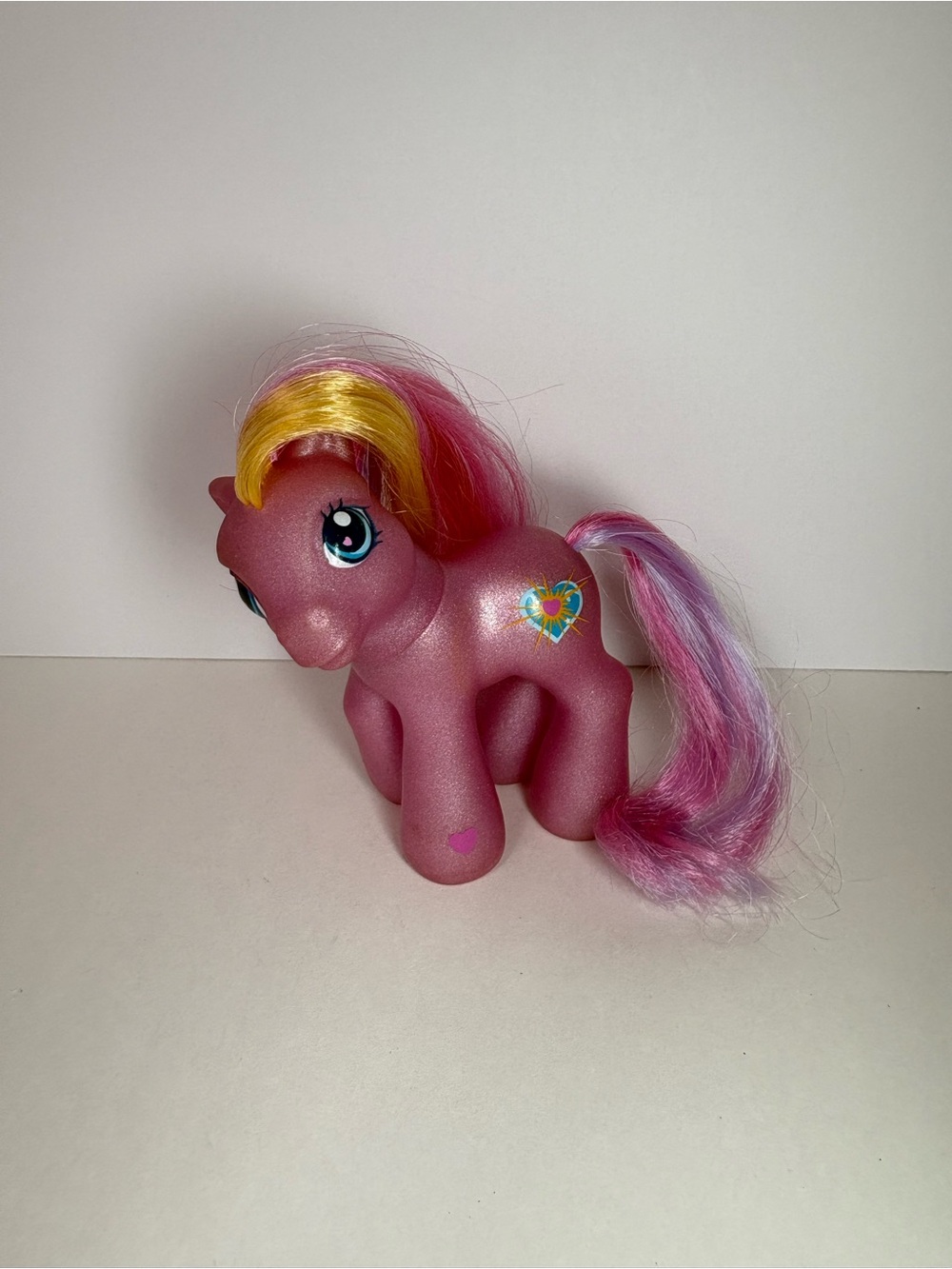 2002 Hasbro My Little Pony Sunsparkle Star Heart Pink Glitter Pony Figure 3.5”